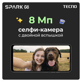 Смартфон TECNO SPARK GO, 2 SIM, 6,56", 4G, 13+2/5 Мп, 4/64 ГБ, черный, пластик, TCN-BG6.64.GRBK за 11 099 ₽. Смартфоны. Доставка по России. Без переплат!