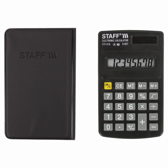 Калькулятор карманный STAFF STF-818 (102х62 мм), 8 разрядов, двойное питание, 250142 за 657 ₽. Калькуляторы карманные. Доставка по России. Без переплат!