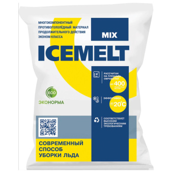 Реагент антигололедный 25 кг, ICEMELT Mix, до -20С, хлористый натрий, мешок за 2 698 ₽. Антигололедные реагенты. Доставка по России. Без переплат!
