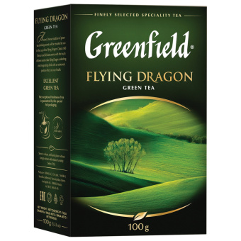 Чай GREENFIELD "Flying Dragon", зеленый, листовой, 100 г, 0357 за 436 ₽. Чай листовой. Доставка по России. Без переплат!