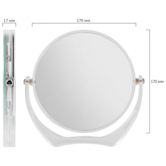 Зеркало настольное BRABIX, круглое, диаметр 17 см, двустороннее, с увеличением, прозрачная рамка, 607424 за 1 002 ₽. Зеркала. Доставка по России. Без переплат!
