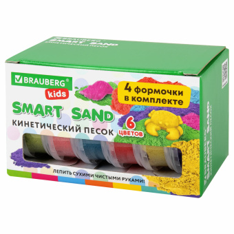 Песок для лепки кинетический BRAUBERG KIDS, 6 цветов, 720 г, 4 формочки, 665090 за 1 003 ₽. Песок для лепки. Доставка по России. Без переплат!