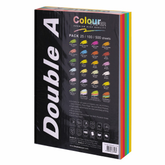 Бумага цветная DOUBLE A, А4, 80 г/м2, 500 л. (5 цветов x 100 листов), микс интенсив за 2 957 ₽. Бумага цветная форматная. Доставка по России. Без переплат!