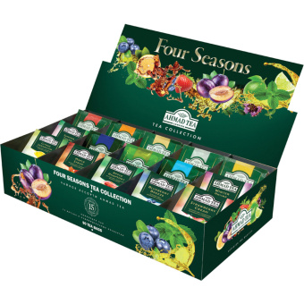 Чай AHMAD "Four Seasons" ассорти 15 вкусов, НАБОР 90 пакетов, N060S за 1 803 ₽. Чайные подарочные наборы. Доставка по России. Без переплат!