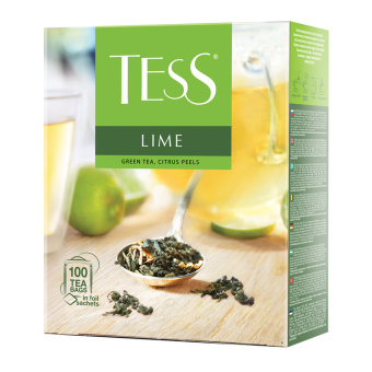 Чай TESS "Lime" зеленый с цедрой цитрусовых, 100 пакетиков в конвертах по 1,5 г, 0920-09 за 904 ₽. Чай пакетированный. Доставка по России. Без переплат!