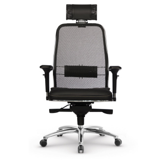 Кресло офисное МЕТТА "SAMURAI" SL-3.04, с подголовником, сверхпрочная ткань-сетка/экокожа, черное за 37 613 ₽. Кресла SAMURAI. Доставка по России. Без переплат!