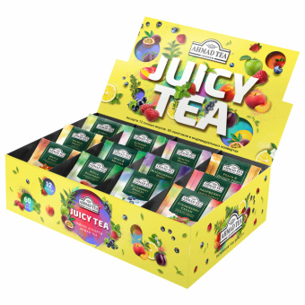 Чай AHMAD "Juicy tea" ассорти 12 вкусов, НАБОР 60 пакетиков, N074 за 1 484 ₽. Чайные подарочные наборы. Доставка по России. Без переплат!