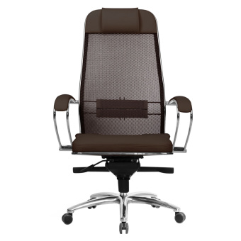 Кресло офисное МЕТТА "SAMURAI" SL-1.04, сверхпрочная ткань-сетка/экокожа, темно-коричневое за 32 732 ₽. Кресла SAMURAI. Доставка по России. Без переплат!