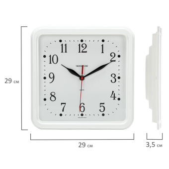 Часы настенные TROYKATIME (TROYKA) 81810835, квадрат, белые, белая рамка, 26х26х3,5 см за 1 720 ₽. Часы офисные. Доставка по России. Без переплат!