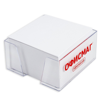 Блок для записей ОФИСМАГ в подставке прозрачной, куб 9х9х5 см, белый, белизна 95-98%, 127797 за 374 ₽. Блоки для записей в подставке. Доставка по России. Без переплат!