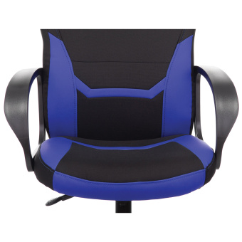 Кресло компьютерное BRABIX "Alpha GM-018", ткань/экокожа, черное/синее, 532638, GM-018_532638 за 8 647 ₽. Кресла игровые. Доставка по России. Без переплат!