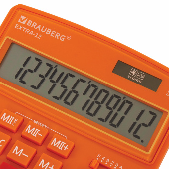 Калькулятор настольный BRAUBERG EXTRA-12-RG (206x155 мм), 12 разрядов, двойное питание, ОРАНЖЕВЫЙ, 250485 за 693 ₽. Калькуляторы настольные. Доставка по России. Без переплат!