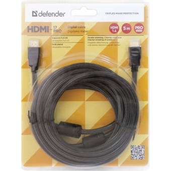 Кабель HDMI, 5 м, DEFENDER, M-M, для передачи цифрового аудио-видео, 87460 за 2 060 ₽. Кабели HDMI M - M. Доставка по России. Без переплат!