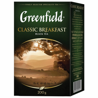 Чай листовой GREENFIELD "Classic Breakfast" черный крупнолистовой 200 г, 0792-10 за 888 ₽. Чай листовой. Доставка по России. Без переплат!