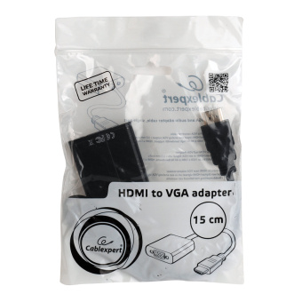 Кабель-переходник HDMI-VGA, 15 см, CABLEXPERT, M-F, для передачи аналогового видео, A-HDMI-VGA-04 за 1 561 ₽. Переходники HDMI. Доставка по России. Без переплат!
