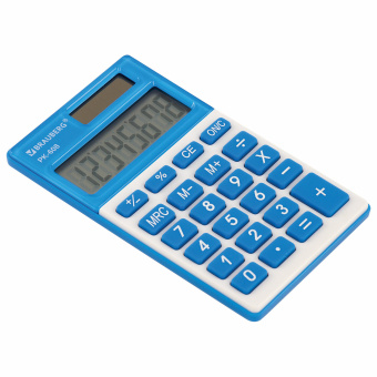 Калькулятор карманный BRAUBERG PK-608-BU (107x64 мм), 8 разрядов, двойное питание, СИНИЙ, 250519 за 933 ₽. Калькуляторы карманные. Доставка по России. Без переплат!