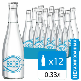 Вода негазированная питьевая BONA AQUA 0,33 л, стеклянная бутылка, 2418801 за 297 ₽. Минеральная и питьевая вода. Доставка по России. Без переплат!