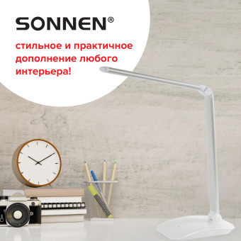 Настольная лампа-светильник SONNEN PH-3607, на подставке, LED, 9 Вт, металлический корпус, серый, 236686 за 1 979 ₽. Светильники. Доставка по России. Без переплат!