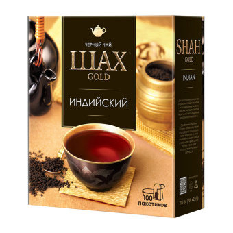 Чай ШАХ Gold "Индийский" черный, 100 пакетиков по 2 г, 0925-18 за 678 ₽. Чай пакетированный. Доставка по России. Без переплат!