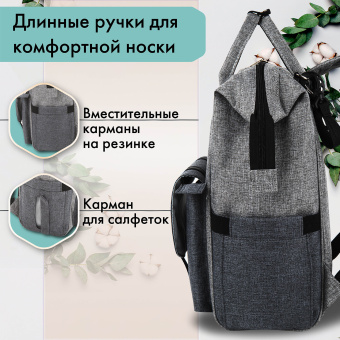 Рюкзак для мамы BRAUBERG MOMMY, крепления для коляски, термокарманы, серый, 41x24x17 см, 270818 за 2 433 ₽. Рюкзаки и сумки для мам. Доставка по России. Без переплат!