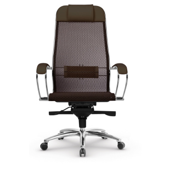 Кресло офисное МЕТТА "SAMURAI" S-1.04, сверхпрочная ткань-сетка, темно-коричневое за 31 214 ₽. Кресла SAMURAI. Доставка по России. Без переплат!