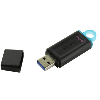 Флеш-диск 64GB KINGSTON DataTraveler Exodia, разъем USB 3.2, черный/бирюзовый, DTX/64GB за 1 965 ₽. Флеш-диски USB. Доставка по России. Без переплат!