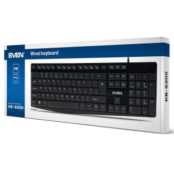 Клавиатура проводная SVEN KB-S305, USB, 105 кнопок, черная, SV-018801 за 1 585 ₽. Клавиатуры проводные. Доставка по России. Без переплат!