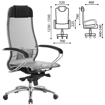 Кресло офисное МЕТТА "SAMURAI" S-1.04, сверхпрочная ткань-сетка, серое за 31 214 ₽. Кресла SAMURAI. Доставка по России. Без переплат!